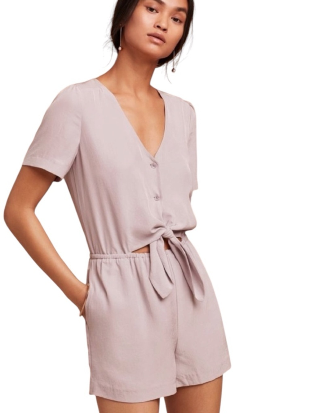 Aritzia Wilfred Croisees Romper- Japanese Crepe Romper- Size XS